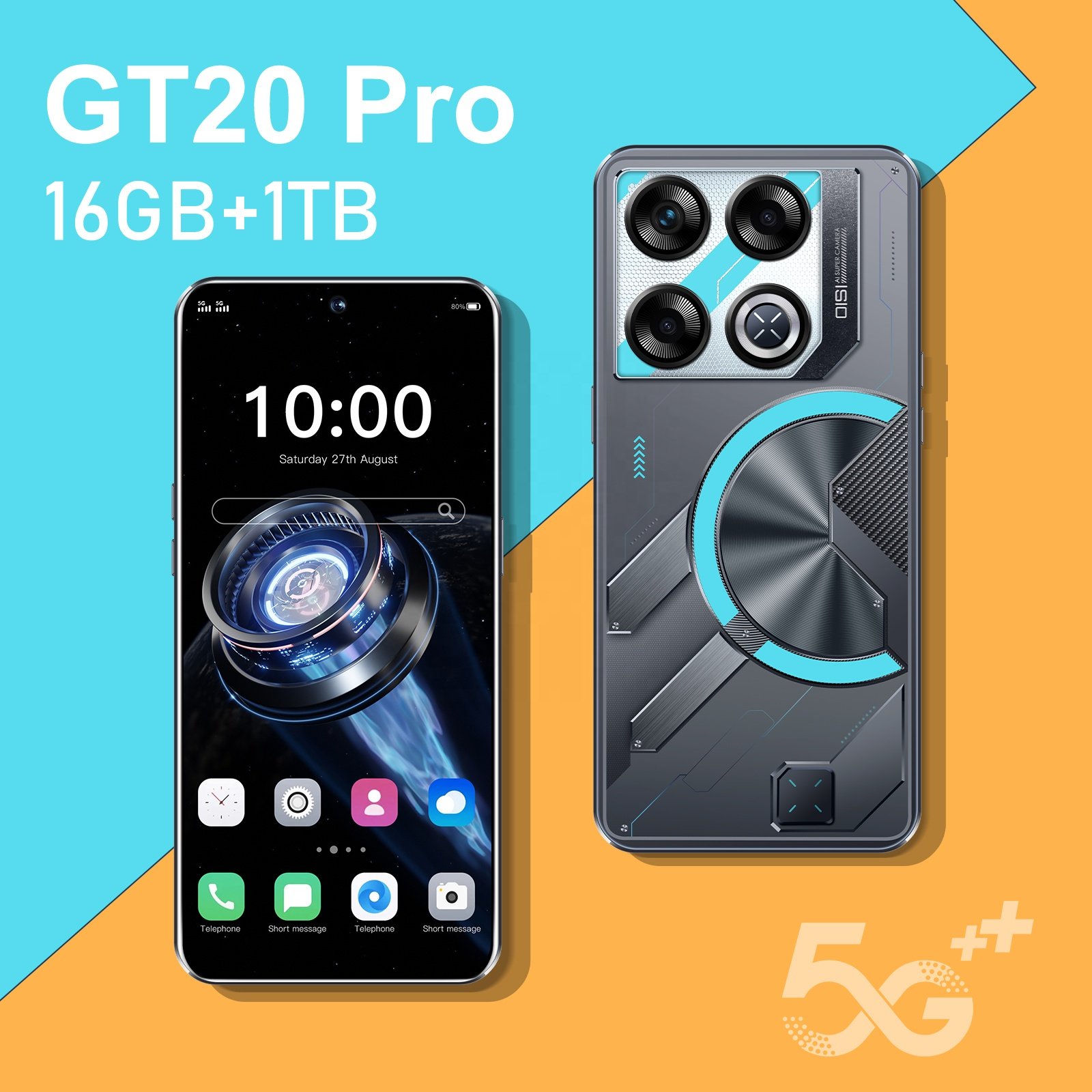 2025 5G NEW high quality unlocked GT 20 Pro smartphone android 4g & 5g mobile phone original wholesale cellphone